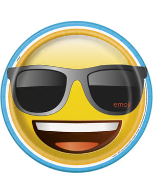 8 farfurii cu emoticon zâmbitor (23 cm) - Emoji