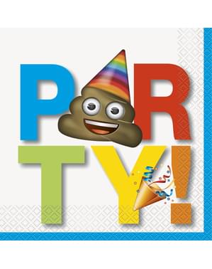 16 kpl isoa emoticon juhla servettiä - Hymiö