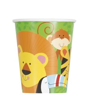 8 कप का सेट - पशु जंगल