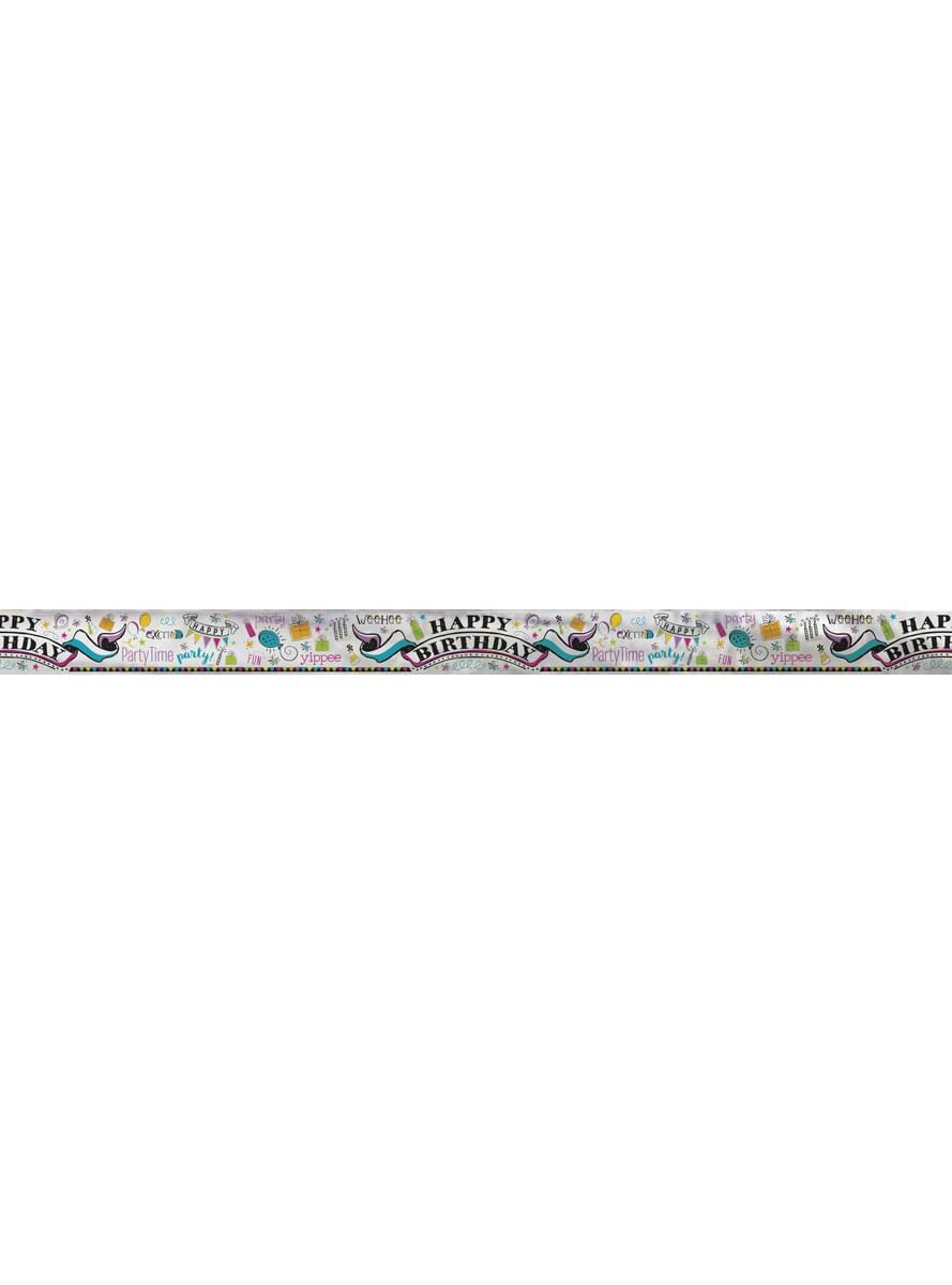 Affiche Happy Birthday en alu- Doodle Birthday