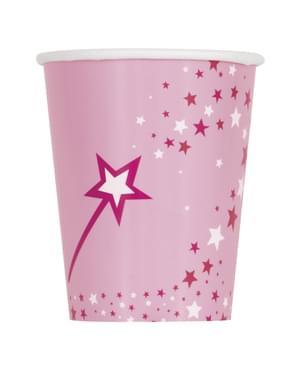 8 nagy rózsaszín egyszarvú csésze - Magic Unicorn készlet