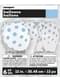 6 globos blancos con topos azules (30 cm)