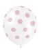 6 witte ballonnen met roze stippen (30 cm)