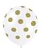 6 white balloons with gold spots (30 cm)