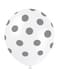 6 palloncini bianchi con cerchi argentati (30 cm)