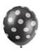 6 ballons noirs à pois blancs