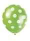 6 palloncini verde lime con cerchi bianchi (30 cm)