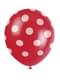 6 baloane roșii cu buline albe