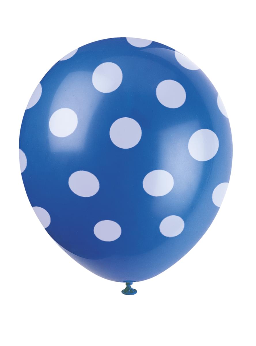 6 dark blue balloons with white spots (30 cm)
