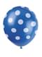 6 donkerblauwe ballonnen met witte stippen (30 cm)