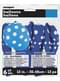 6 palloncini blu scuro con cerchi bianchi (30 cm)