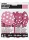 6 ballons roses à pois blancs