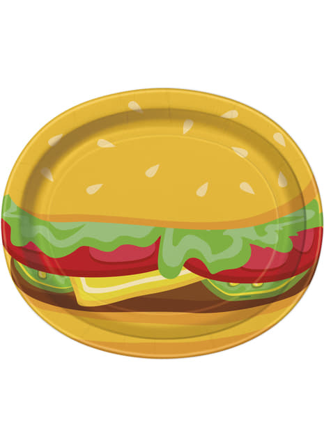 Ovale Hamburger Teller Set 8-teilig