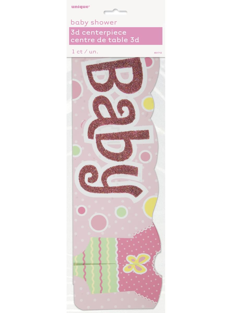 Centro de mesa rosa - Baby Shower