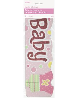 Centro de mesa cor-de-rosa - Baby Shower