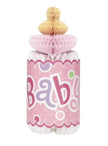 Centrotavola biberon rosa - Baby Shower per feste e compleanni