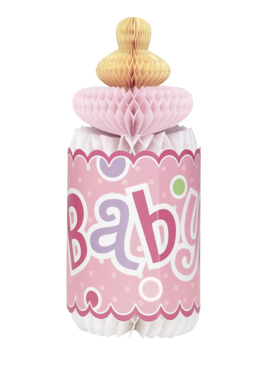 Украса за маса розова бебешка бутилка – Baby Shower