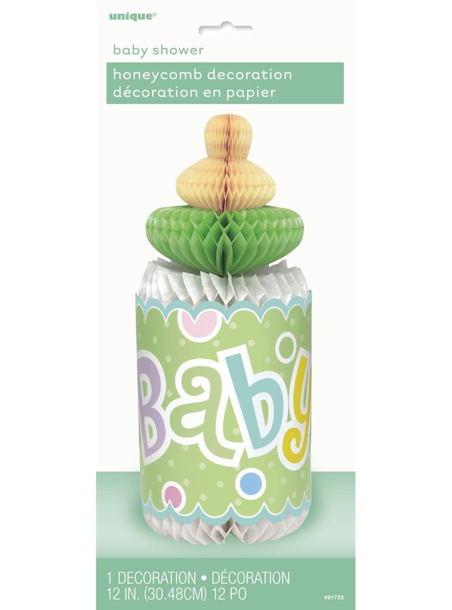 Centrotavola biberon verde - Baby Shower