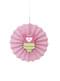 Leque de papel decorativo cor-de-rosa - Baby Shower