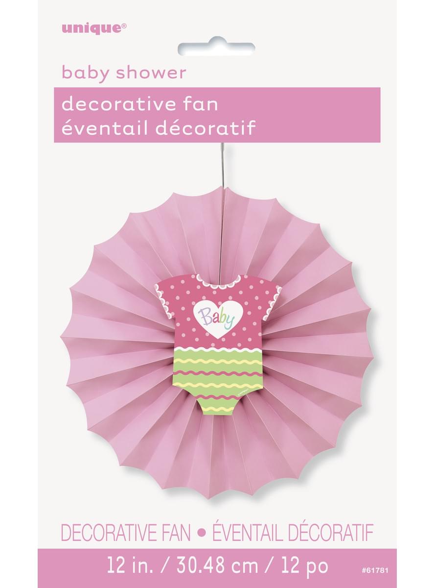 Decorative paper fan in pink - Baby Shower