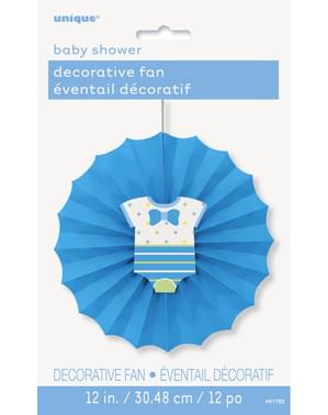 Leque de papel decorativo azul - Baby Shower