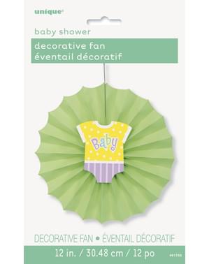 Decoratieve papieren waaier in het groen - Baby Shower