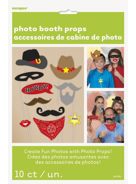 Set de 10 accesorii pentru photobooth vestul salbatic - Western Party