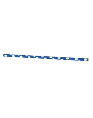 10 straws with dark blue and white spots