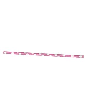 10 straws with pink and white spots