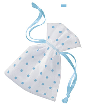 Bolsa branca com pintas azuis - Baby Shower