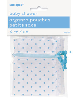 Biała saszetka w niebieskie kropki - Baby Shower