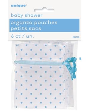 Witte tas met blauwe stippen - Baby Shower