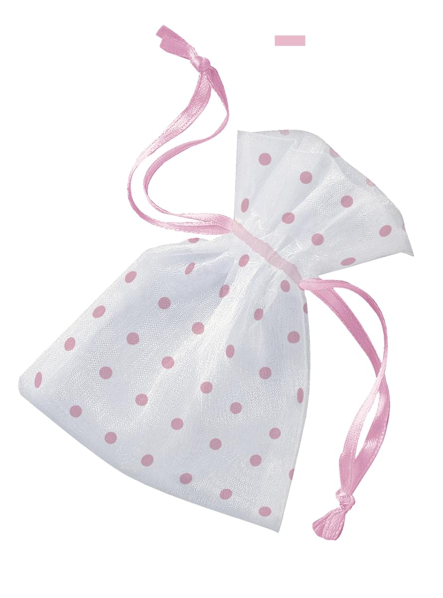 Hvid taske med pink prikker - Baby Shower