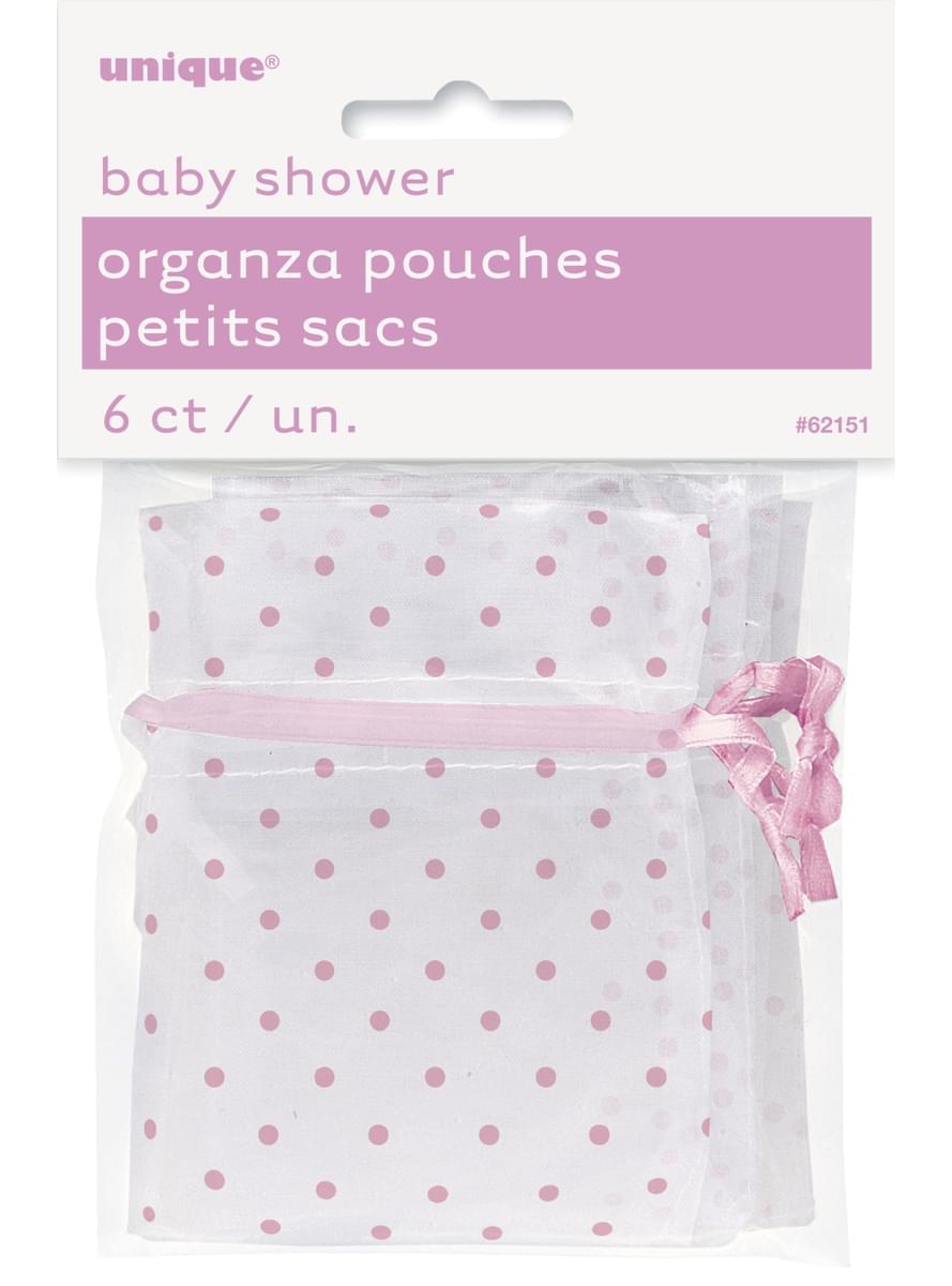 Sachet blanc à pois roses - Baby Shower