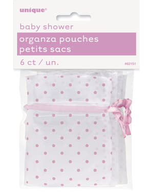 Taška bílá s růžovými flíčky - Baby Shower
