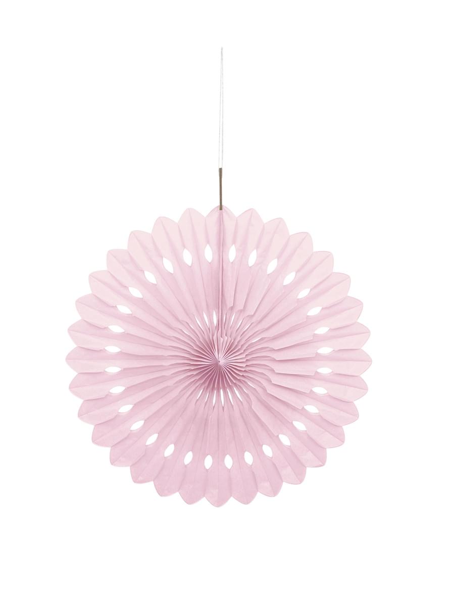 Leque de papel decorativo cor-de-rosa claro - Linha Cores Básicas