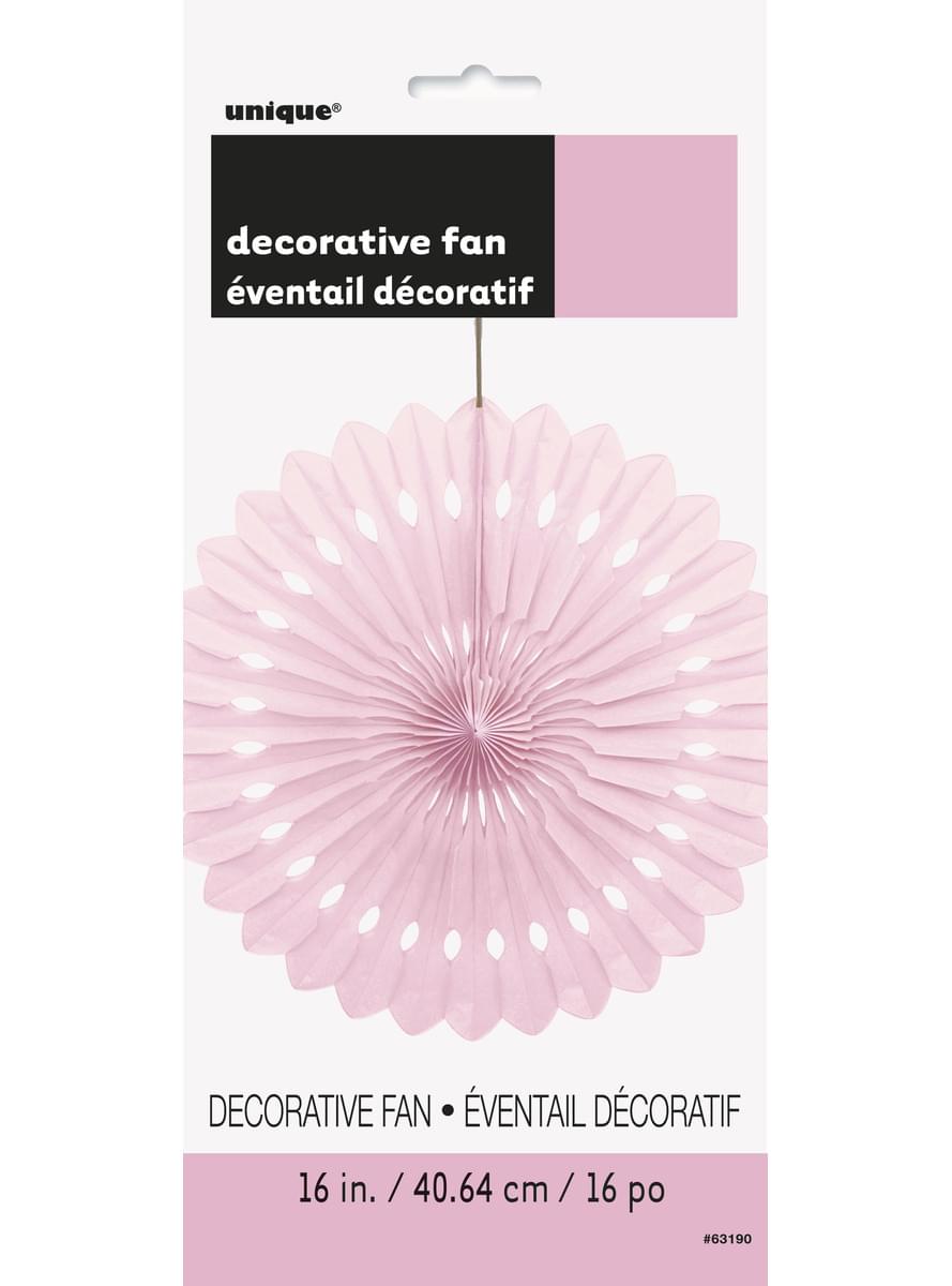 Leque de papel decorativo cor-de-rosa claro - Linha Cores Básicas