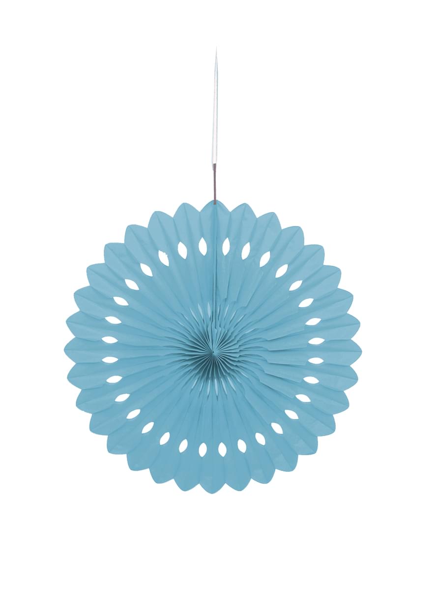 Deko-Fächer aus Papier himmelblau - Basic-Farben Kollektion