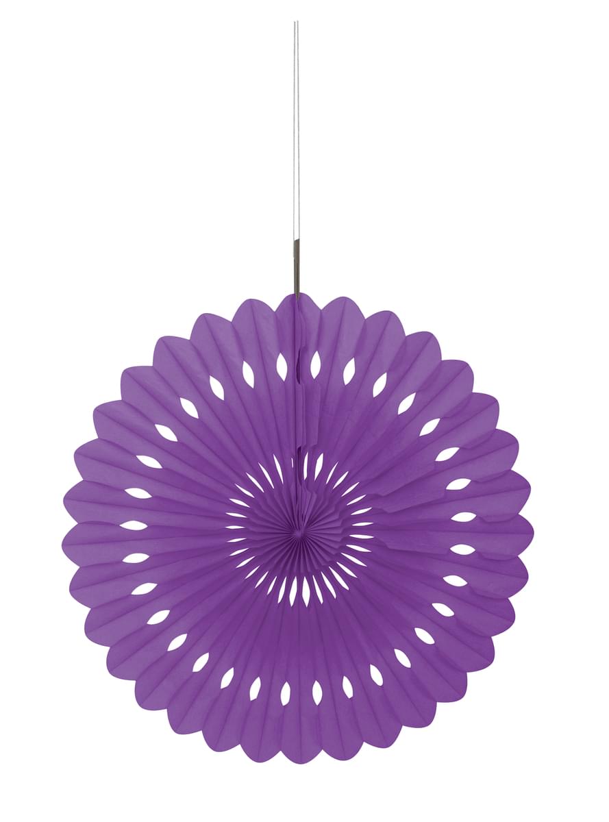 Abanico de papel decorativo morado - Línea Colores Básicos
