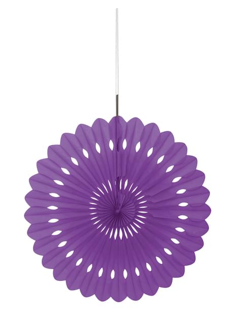 Festone a forma di ventaglio di carta decorativo viola - Linea Colori Basic