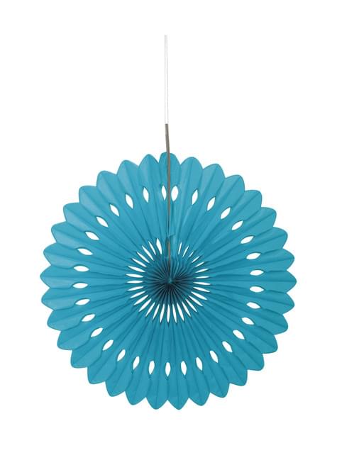 Festone a forma di ventaglio di carta decorativo turchese - Linea Colori Basic