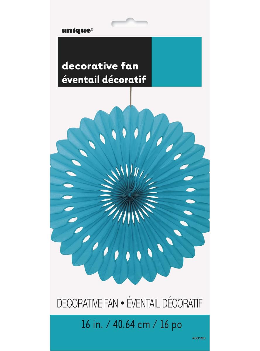 Abanico de papel decorativo verde aguamarina - Línea Colores Básicos
