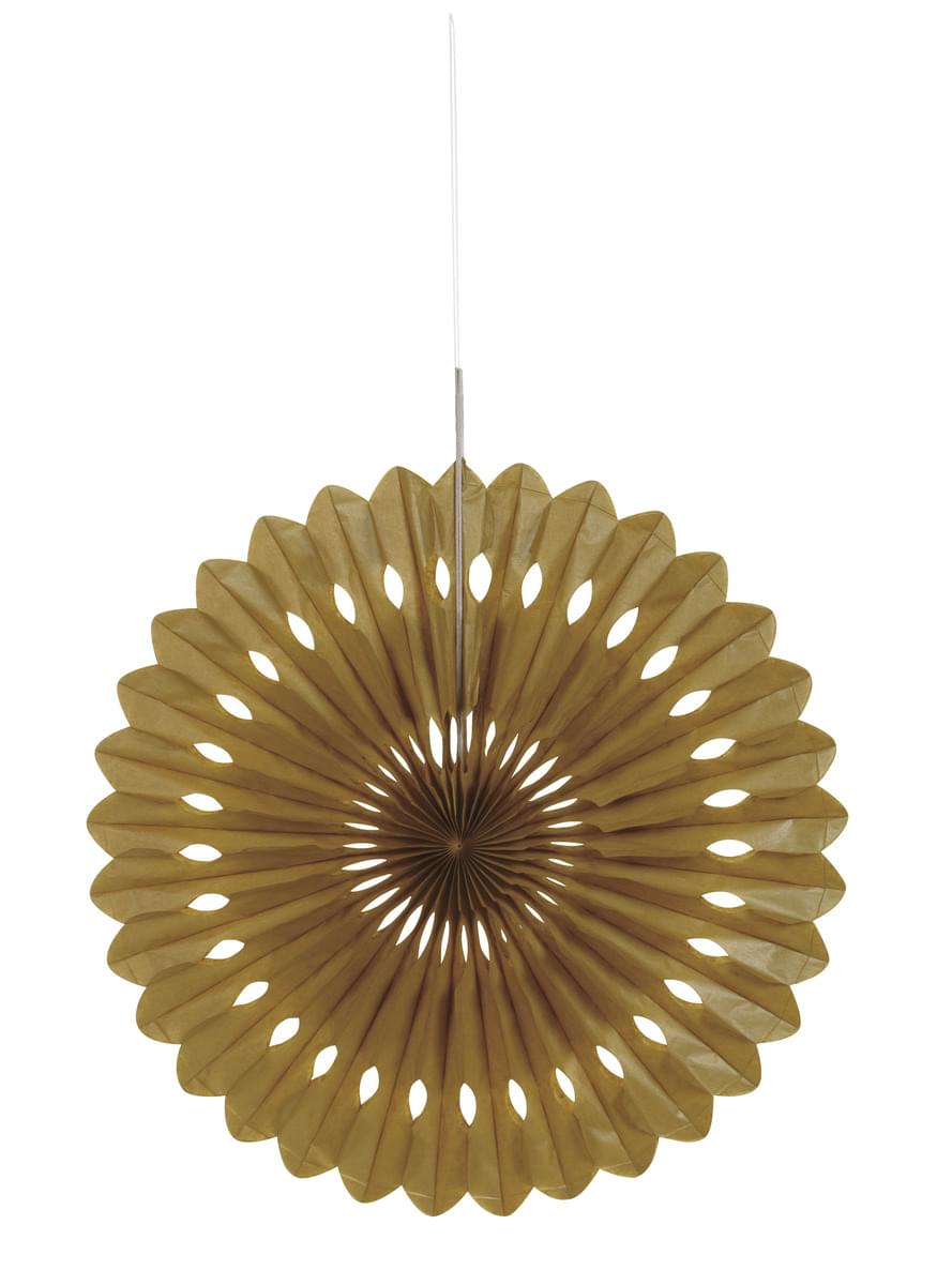 Abanico de papel decorativo dorado - Línea Colores Básicos