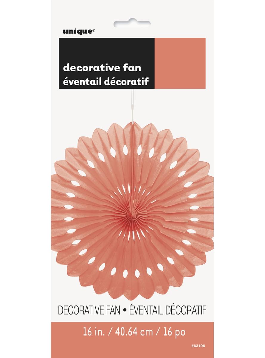 Abanico de papel decorativo coral - Línea Colores Básicos