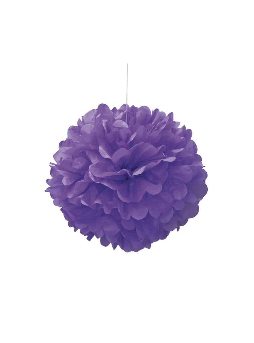 Pompon decorativo verde viola neon- Linea Colori Basici