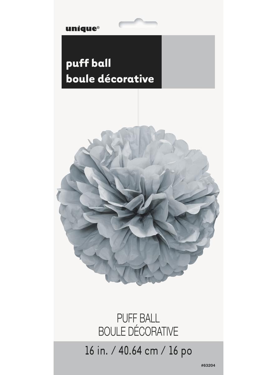 Pompon decorativ argintiu - Gama Basic Colors