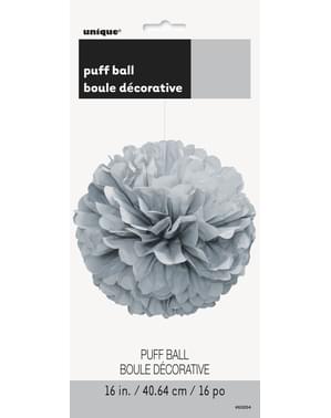 Pompon décoration argenté - Gamme couleur unie