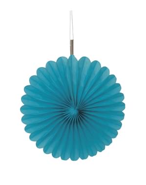 Set of 3 decorative paper fans in aquamarine - Basic Colours Line