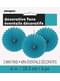 3 decorative paper fans in aquamarin (15,2 cm) - Basic Colours Line