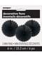 3 decorative paper fans in blac (15,2 cm) - Basic Colours Line